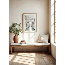 Venedik Iç Çekişler Köprüsü Ahşap Çerçeveli Mdf Tablo Poster Salon Duvar Dekoru Hediye