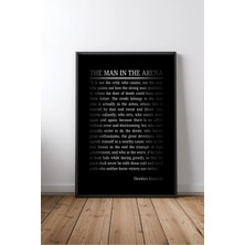 The Man In The Arena Roosevelt Arenadaki Adam Sözü No 4 Çerçeveli Mdf Tablo Poster Ofis Hediye