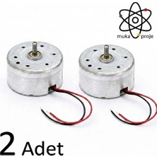 Muka Proje 2 Adet Elektrik Üreten Mini Dc Dinamo Motor 300 Kablolu, 5V Elektrik Deney Motoru