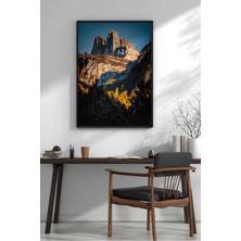 Tre Cime Di Lavaredo Dolomitler Dağ Manzarası No 2 Çerçeveli Mdf Tablo Poster Salon Hediye