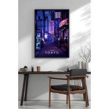 Tokyo Şehir Manzarası No 2 Çerçeveli Mdf Tablo Poster Salon Duvar Dekoru Hediye