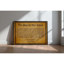 The Man In The Arena Roosevelt Arenadaki Adam Sözü No 2 Çerçeveli Mdf Tablo Poster Ofis Hediye