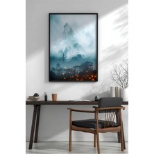 Kurt Ruhu Çerçeveli Mdf Tablo Poster Salon Duvar Dekoru Hediye