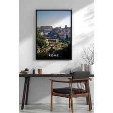 Antik Roma Panoramik Manzara Çerçeveli Mdf Tablo Poster Salon Duvar Dekoru Hediye