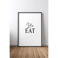 Let's Eat Mutfak Yazılı No 2 Çerçeveli Mdf Tablo Poster Mutfak Duvar Dekoru Hediye