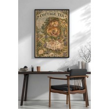 Vintage Kır Bahçesi Çay Partisi Çerçeveli Mdf Tablo Poster Salon Duvar Dekoru Hediye