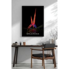 Skydance Köprüsü Oklahoma Gece Çerçeveli Mdf Tablo Poster Salon Duvar Dekoru Hediye