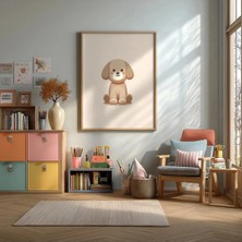 Köpek Yavrusu Oyun Odası Çerçeveli Mdf Tablo Poster Çocuk Odası Duvar Dekoru Hediye