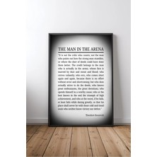 The Man In The Arena Roosevelt Arenadaki Adam Sözü No 8 Çerçeveli Mdf Tablo Poster Ofis Hediye