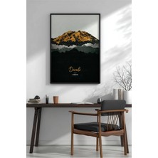 Denali Minimalist Dağ Çerçeveli Mdf Tablo Poster Salon Duvar Dekoru Hediye