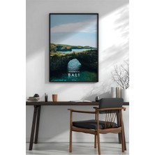 Bali Mağara Şehir Manzarası Çerçeveli Mdf Tablo Poster Salon Duvar Dekoru Hediye