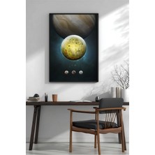 Güneş Sistemi Portresi Io Çerçeveli Mdf Tablo Poster Salon Duvar Dekoru Hediye