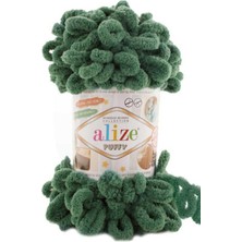 Alize Puffy ( 5 Adet) 532 Çam Yeşili Renk El Örgü Ipliği