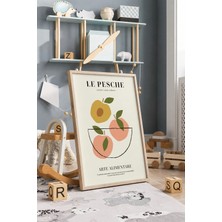 Le Pesche Şeftali Italyan Çerçeveli Mdf Tablo Poster Mutfak Duvar Dekoru Hediye