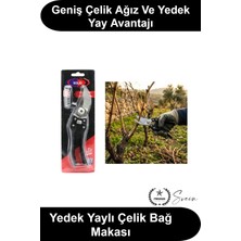Svein #bağmakası Çelik Bağ Budama Makası Geniş Ağızlı Yedek Yaylı 200 mm Bahçe Aleti Dal Kesme Aparatı Meyve Ağacı Fidan Asma Bağcılık Bitki Bakımı Için Ergonomik Siyah Saplı El Tipi Kesici Budayıcı