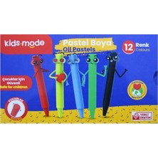 Kids Mode Kidsmode Yağlı Pastel Boya Yuvarlak 12 Renk Yağlı Pastel Boya