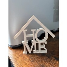 3D Baskı Home Yazılı Çatılı Dekoratif Masa Süsü Minimalist Ev Yazısı Raf ve Sehpa Dekoru Beyaz