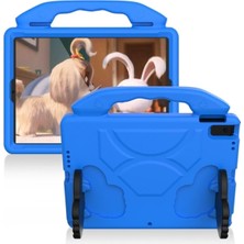 10.2 ile Uyumlu 8. Nesil ve 9. Nesil Tablet Kılıfı, Tutmalı Standlı, Yumuşak Silikon, Çocuk Kılıf, Mavi