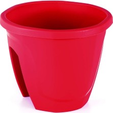 ZS01 Zümrüt Balkon Saksı Askı Aparatı ile Birlikte 29,7cm, 7.5 Litre Kırmızı