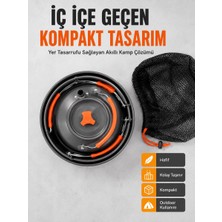 Kompakt Kamp Yemek Seti Alüminyum Tencere Tava Çaydanlık Taşıma Fileli Outdoor Set