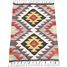 Kilim Antik El Dokuma Cerit Yörükleri Meşhed Iran Yün Kilim 1912 - Yeni - Çok Renkli