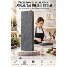 Transformacion Profesyonel Doğal Şef Bıçak Bileme Taşı 20x5x2.7 cm Islak Kuru Yağlı Kullanım Şef Bıçak Bileyici Antrasit Gri Doğal Taş 723078