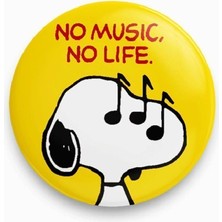 Ms Major Selection Snoopy No Music No Life Yazılı Rozet
