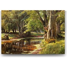 Peder Mork Monsted - Sunset Over Water Tablosu - 100X70CM