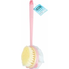 Banyo Lifi, Uzun Saplı, Fırçalı, Pembe, Duş Scrub Fırçası