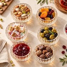 Str Store Çift Katmanlı Cam Lokumluk Sosluk 6'lı Set - Şeffaf Çift Cidarlı Cam Sunum Kapları