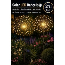 Toptanhane 2 Adet Güneş Enerjili Karahindiba Bahçe Aydınlatması 120 LED Lotus Çiçeği Günışığı Dekorasyon Işığı