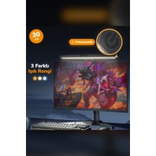 Exem Shop Dokunmatik Monitör Işık Çubuğu 30 cm 3 Işık Modlu Kademesiz Parlaklık USB Ekran Lambası Siyah