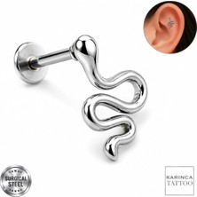 Str Store Yılan Helix Flat Kulak Conch Tragus Piercing Cerrahi Çelik