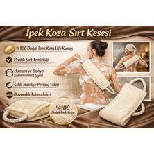 Str Store Ipek Koza Sırt Kesesi, Doğal Ipek Lifli Özel Dokuma, Çift Tutma Ipli Ergonomik Tasarım, Hamam ve Banyo Kullanımına Uygun, Derin Peeling ile Ölü Deriyi Arındıran, Cildi Pürüzsüzleştiren Vücut Kesesi