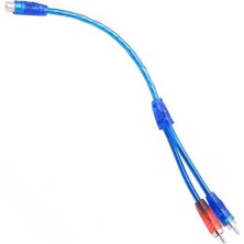 Str Store Anfi̇ Y Rca Kablo 1 Di̇şi̇ 2 Erkek 25 cm Si̇li̇kon Mavi̇ Kablo
