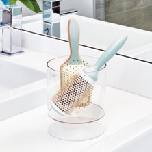 Str Store Idesign 69930 Netlik Saç Aksesuarı Düzenleyici, Plastik Banyo Saklama Kutusu, 2 Bölmeli, Şeffaf