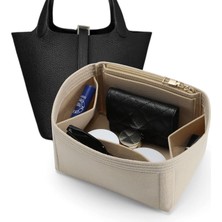 Str Store Makyaj Çantaları, El Çantası Için Keçe Düzenleyici, 6 Cepli Bej Çanta Içi Organizer, Kozmetik Telefon ve Gözlük Saklama Kutusu, Kadınlar Için Taşınabilir Tote Çanta Içi Koruyucu Bölme