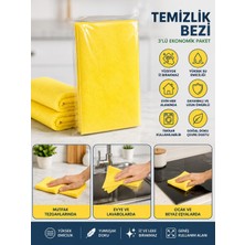 Str Store 3'lü Sarı Temizlik Bezi – Çok Amaçlı Emici Mutfak ve Ev Temizlik Bezi Seti