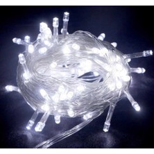Uravas Store Beyaz Işık 100 LED Boncuk Lamba 10 Metre Şeffaf Kablo