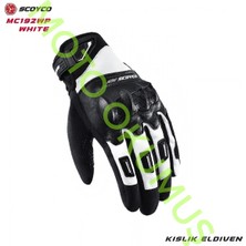 Okumus Motorcycle Spare Parts Accessories Scoyco MC192WP Beyaz Kışlık Motosiklet Eldiven (S)