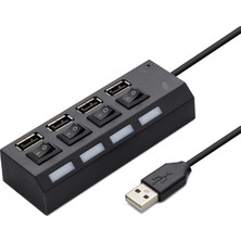 Uravas Store Pratik USB Hub 4 Portlu Siyah Yüksek Hızlı Veri Transferi