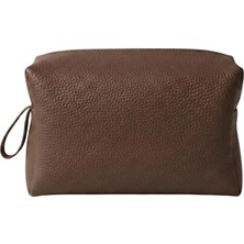 Str Store Deri Erkek Bakım Çantası Seyahat Organizeri – Tıraş Çantası, Kişisel Bakım ve Kozmetik Düzenleyici, Fermuarlı Geniş Hacimli Dopp Kit Kahverengi