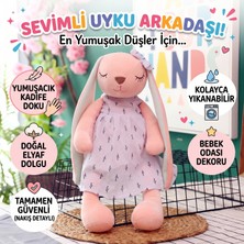 Sevimli Uyku Arkadaşı Peluş Tavşan – Yumuşacık Kadife Doku Doğal Elyaf Dolgulu Bebek & Çocuk Uyku Oyuncağı