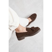 West To West Kadın Hakiki Süet Püsküllü Loafer