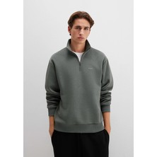 Mavi Mavi Logo Yarı Fermuarlı Yeşil Sweatshirt 0S10585-71598