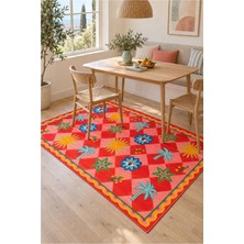 Rugs Modern Halı Auraplus Folklorik Geometrik Desenli Ince Dokuma Taban Salon Halısı OZL466