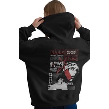 Sevbano Billie Eilish Şarkıcı Baskılı Unisex Oversize Premium Kapüşonlu Hoodie Sweatshirt
