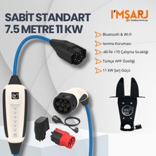 Nrgkick 11KW 16A Taşınabilir Şarj Istasyonu (Sabit Standart Set 7.5m Duvar Askı Aparatlı Ev Prizli Schuko Uyumlu Wifi+Bluetooth Ac Mobil Wallbox)