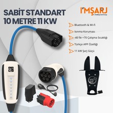 Nrgkick 11KW 16A Taşınabilir Şarj Istasyonu (Sabit Standart Set 10M Duvar Askı Aparatlı Ev Prizli Schuko Uyumlu Wifi+Bluetooth Ac Mobil Wallbox)
