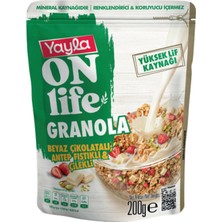Yayla Onlife Beyaz Çikolatalı Antep Fıstıklı Çilekli Granola 200 G - 7 Adet